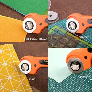 146 Pcs Rotary Cutter Set for Fabric，45mm Rotary Cutter Tool Kit with Cutting Mat，Tape Measure，Carving Knife，Storage Bag，Replacement Cutter Blades，Rotary Cutter Kit for Sewing and Quilting