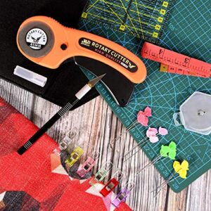 146 Pcs Rotary Cutter Set for Fabric，45mm Rotary Cutter Tool Kit with Cutting Mat，Tape Measure，Carving Knife，Storage Bag，Replacement Cutter Blades，Rotary Cutter Kit for Sewing and Quilting