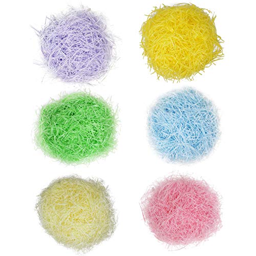 JOYIN Easter Grass 24oz (680g) 6 colors Easter Basket Filler Stuffers, Recyclable Shred Paper Grass for Easter Egg Hunt Décor, Party Favors, Classroom Event Decoration.