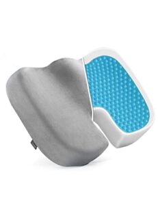 evajoy seat cushion for office chair, gel & memory foam cushion with ergonomic design, carrying handle, non-slip butt pillow for lower back, coccyx, sciatica, tailbone pain relief