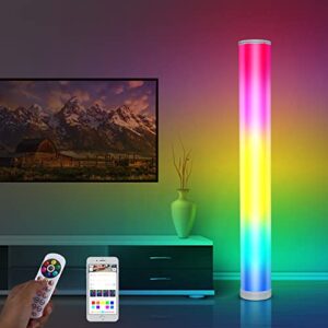 led floor lamp,standing lamp with 16 million color changing & smart music sync,41″ soft light kids floor lamp work with remote,app control,rgb corner dimmable lamp for bedroom,living room,gaming room