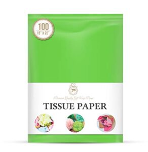 groovy green gift wrapping tissue paper for gift packaging, floral, birthday, christmas, halloween, diy crafts and more 15″ x 20″ 100 sheets.