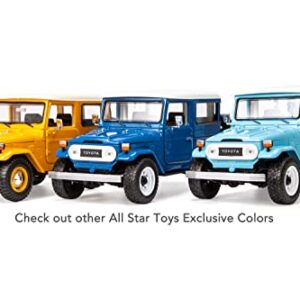 All Star Toys Toyota Land Cruiser FJ40 Sky Blue with Custom Off-Road Wheels 1/24 Diecast Model by Motormax 79323 Exclusive FJ Cruiser J40