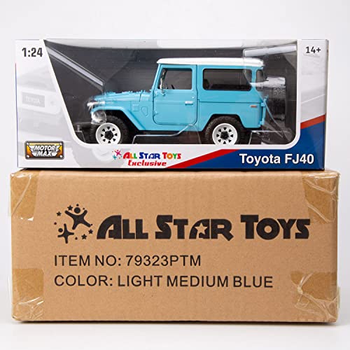 All Star Toys Toyota Land Cruiser FJ40 Sky Blue with Custom Off-Road Wheels 1/24 Diecast Model by Motormax 79323 Exclusive FJ Cruiser J40