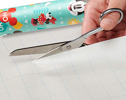 American Greetings Disney Christmas Wrapping Paper with Cut Lines Bundle, Mickey Mouse (3 Rolls, 105 sq. ft.)