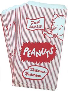 paper peanut bags – red white elephant pattern – 150 pack