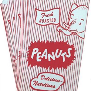 Paper Peanut Bags - Red White Elephant Pattern - 150 Pack