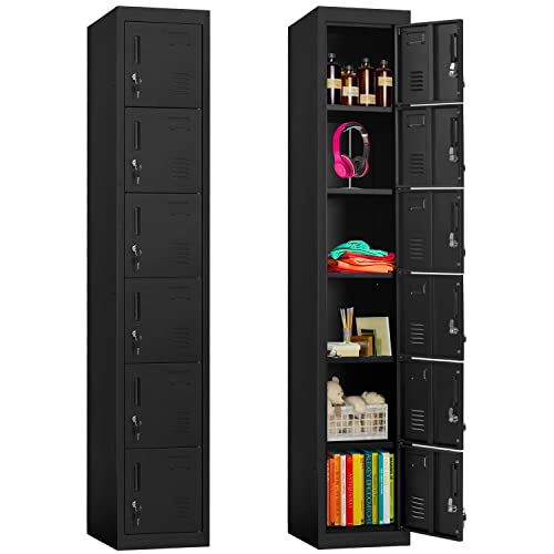 INTERGREAT Metal Locker for Office Storage Locker Employees Locker for School Gym Lockers Corridor Locker 6 Tier 6 Door