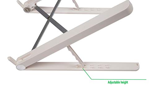 Mind Reader Folding Collapsible Laptop, Adjustable Tablet Stand, White (FOLAP-WHT)