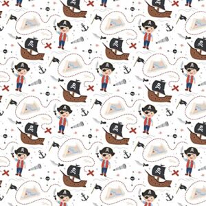 Pirate Wrapping Paper - Party Supplies - Gift Wrap - 30 x 20 Inch (3 Sheets)