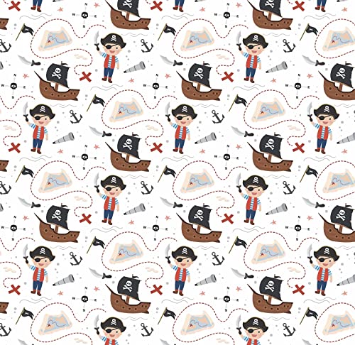 Pirate Wrapping Paper - Party Supplies - Gift Wrap - 30 x 20 Inch (3 Sheets)