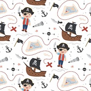 Pirate Wrapping Paper - Party Supplies - Gift Wrap - 30 x 20 Inch (3 Sheets)