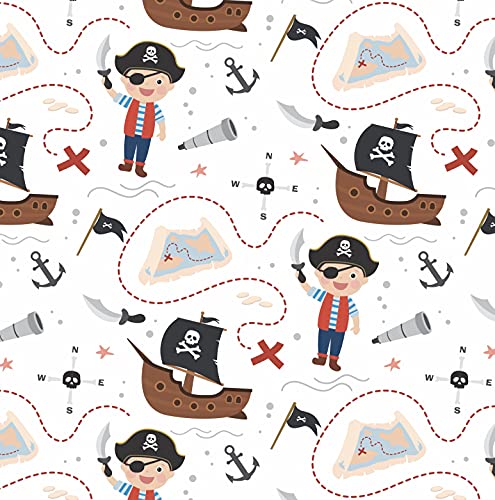 Pirate Wrapping Paper - Party Supplies - Gift Wrap - 30 x 20 Inch (3 Sheets)