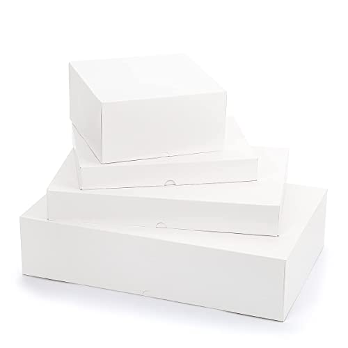 MOMONI 13 Piece Gift Boxes with Lids of Assorted Sizes with 4 inch Deep Robe Boxes and 8x8x4 Gift Box- Wrapping Boxes Set Christmas Gift Boxes for Wrapping Christmas Gifts, Bridesmaid Proposal, Birthday, Holiday, Wedding (WHITE)