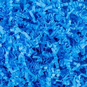magicwater supply crinkle cut paper shred filler (1/2 lb) for gift wrapping & basket filling – light blue
