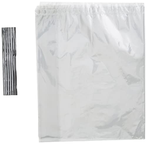 Unique Large Cellophane Bags, 20" x 16", Clear