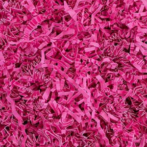magicwater supply crinkle cut paper shred filler (2 oz) for gift wrapping & basket filling – pink