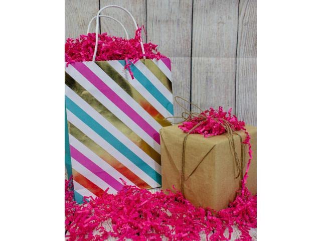 MagicWater Supply Crinkle Cut Paper Shred Filler (2 oz) for Gift Wrapping & Basket Filling - Pink