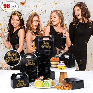 Nezyo 96 Pcs Party Gift Boxes Gable Candy Treat Boxes Party Favor Goodie Boxes Small DIY Paper Dessert Boxes for Kids Christmas Party Birthday Baby Shower Wedding 4.7 x 2.4 x 2.8 inches (Black)