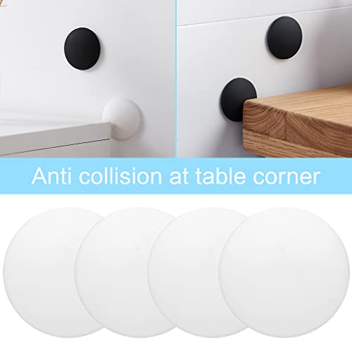 3.15" Door Stop Wall Protector, 4 pcs White Soft Silicone Door Handle buffers, Mute and Shock Proof, Wall Protector with self-Adhesive to Protect The Wall Surface