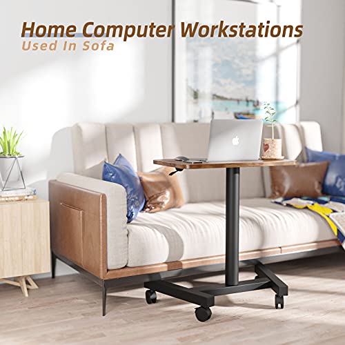 KIDINIX Mobile Laptop Desk Height Adjustable from 29.3'' to 45'', Rolling Laptop Sit Standing Desk 30'' for Home, Office& Classroom Under Bed or Sofa