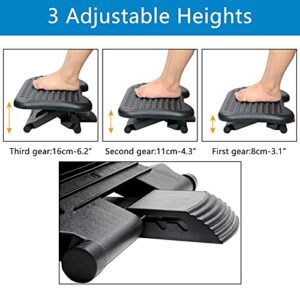 AKOZLIN Adjustable Under Desk Footrest Comfy Rest, Ergonomic Foot, Pressure Relief for Comfort Home, Office