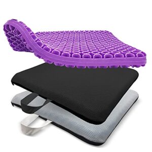 rongbaor extra-large gel seat cushion chair cushions for office chair, egg chair pillow for tailbone, back, sciatica pain relief, breathable chair pad for car wheelchair kitchen