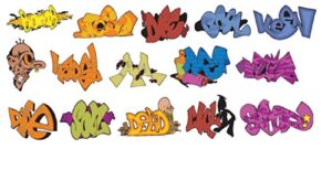 n scale 1:160 graffiti waterslide decals set #8 – weather your rolling stock & structures!