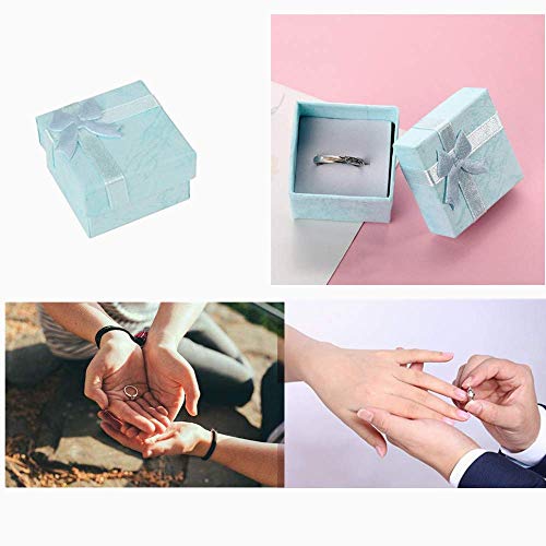 HAMIYA 24Pcs Ring Box Small Gift Boxes Sturdy Cardboard Cube Box for Jewelry Pendant 1.6 x 1.6 x 1.2 Inches (Pink)