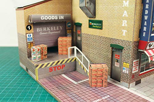 The CityBuilder Corner SUPERMART Cardboard Model Making Kit - O Scale Model Railroad Building