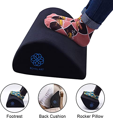 Foot Rest for Under Desk at Work, Footrest Under Desk Ergonomic Foot Stool Leg Support Pillow Cushion for Office Home, Teardrop Black