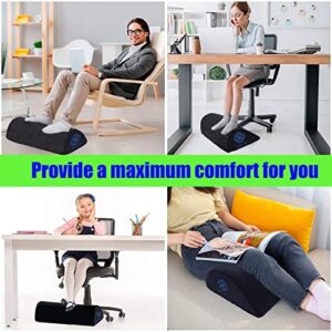 Foot Rest for Under Desk at Work, Footrest Under Desk Ergonomic Foot Stool Leg Support Pillow Cushion for Office Home, Teardrop Black