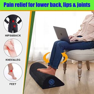 Foot Rest for Under Desk at Work, Footrest Under Desk Ergonomic Foot Stool Leg Support Pillow Cushion for Office Home, Teardrop Black