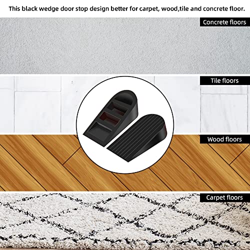 EIOUMAX Big Door Stopper, Heavy Duty Rubber Door Stop Wedge,Multi Surface Design,Non-Scratching Door Stop 2 Pack