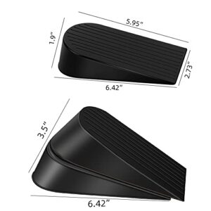 EIOUMAX Big Door Stopper, Heavy Duty Rubber Door Stop Wedge,Multi Surface Design,Non-Scratching Door Stop 2 Pack