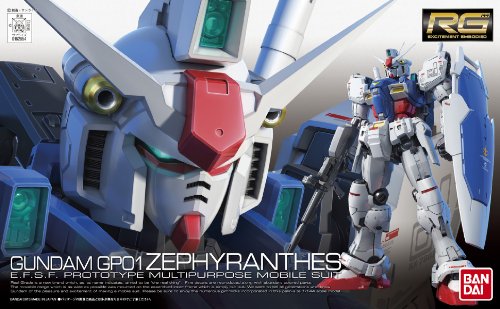 Bandai Hobby Real Grade #12 Gundam GP01 Zephyranthes Action Figure Model Kit, 1/144 Scale