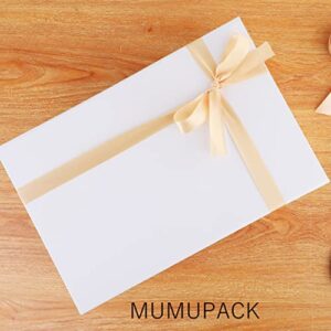 MUMUPACK White Gift Box 12x8x4.5 Inches,White Gift Box with Lid Contains Card, Ribbon,Collapsible Gift Box with Magnetic Lid Bridesmaid Proposal Gift Boxes (1 Pack)