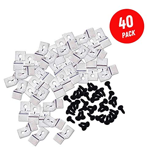40 Pack Z Table Top Fasteners with Screws, Heavy Duty Z Table Top Fasteners Solid Steel with Black Screws