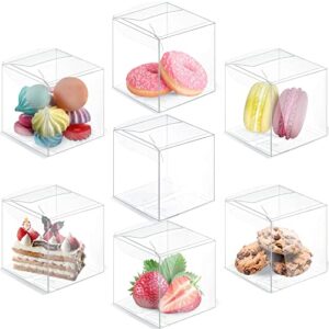 200 pcs clear favor boxes plastic gift boxes small clear box transparent wedding favor boxes square clear treat boxes for wedding birthday party baby shower bridal shower, 2 x 2 x 2 inch