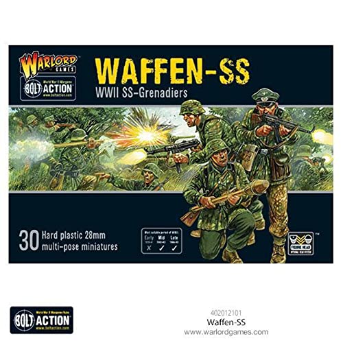 WarLord Bolt Action Waffen-SS WWII SS-Grenadier Figures 1:56 Military Table Top Wargaming Plastic Model Kit 402012101