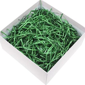 300 grams glitter raffia paper shreds decorative shiny strands shredded crinkle confetti for diy gift wrapping & basket filling (green)