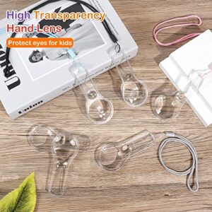 IRCHLYN 48Pcs Magnifying Glass for Kids Plastic Magnifier 5X Mini Hand Lens with 48 Lanyards for Science Class Reading Party Outdoor Observation Activity