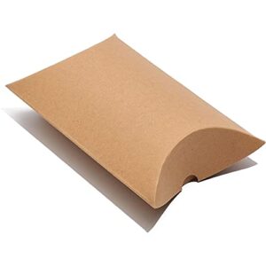 Pillow Gift Boxes with Jute String for Party Favors (5 X 3.5 in, Kraft Paper, 50 Pack)