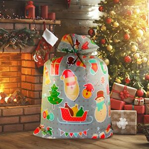 Niceup 4-Pack Jumbo Christmas Gift Wrapping Bags with Name Tag & Tie, 36”X48” Extra Large Plastic Santa Pattern Xmas Festival Present Bags for Big Giant Gift Kids Bike Stuffer Toys (2 Red+2 Brown)