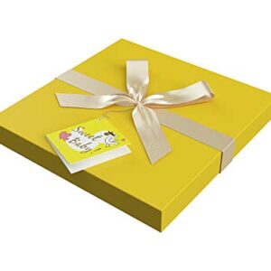 Gift Box 10x10x10 Petit Bebe Collection - Easy to Assemble & Reusable - No Glue Required - Ribbon, Tissue Paper, and Gift Tag Included - EZ Gift Box by Endless Art US