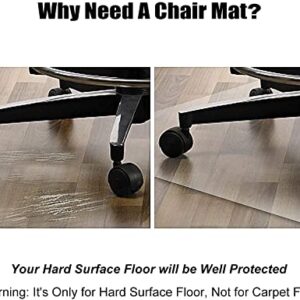 Premium Office Chair Mat for Hard Wood Floors,36 x 48 inches, Clear Floor Mat for for Rolling Chairs, Heavy Duty Floor Protectors for Home Office, Anti-Slip, Easy to Clean