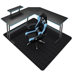 sallous chair mat for hard floor, 63″ x 51″ vinyl gaming chair mat for hard surface, multi-purpose hard floor protector desk chair mat for home office, not for carpet (black)