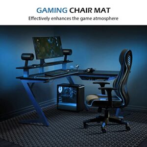 SALLOUS Chair Mat for Hard Floor, 63" x 51" Vinyl Gaming Chair Mat for Hard Surface, Multi-Purpose Hard Floor Protector Desk Chair Mat for Home Office, Not for Carpet (Black)