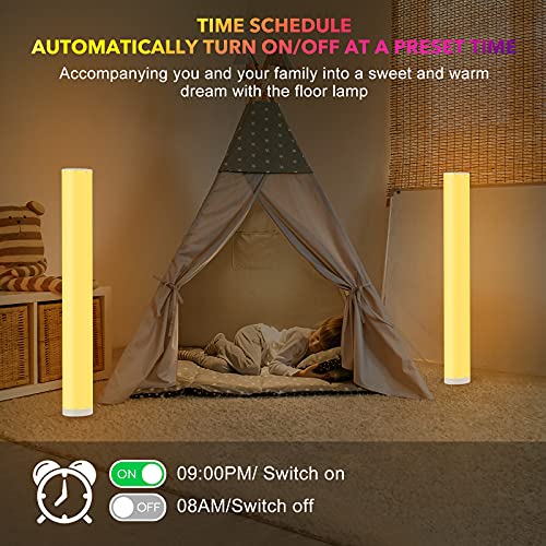 EpochAir 2-Pack Corner Floor Lamp,Lamps for Living Room with Smart App and Remote Control,Color Changing Mood Lighting with Music Sync,Colorful Atmosphere Decoration Lamp Dimmable Night Light