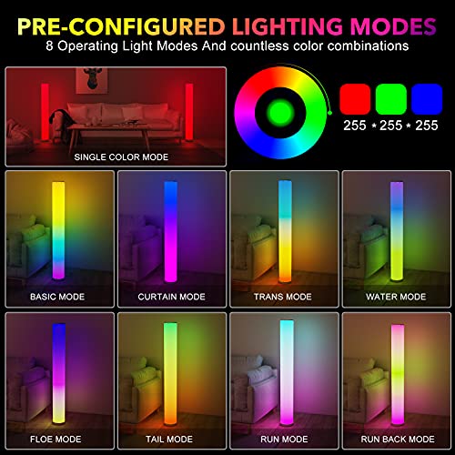 EpochAir 2-Pack Corner Floor Lamp,Lamps for Living Room with Smart App and Remote Control,Color Changing Mood Lighting with Music Sync,Colorful Atmosphere Decoration Lamp Dimmable Night Light